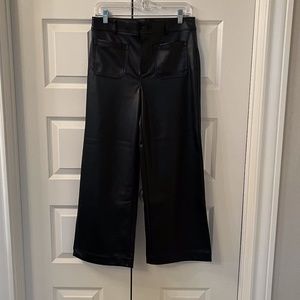LOFT PALMER BLACK FAUX LEATHER PANTS  Size 4